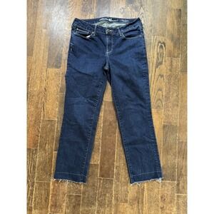 Eddie Bauer Truly Straight Leg Jeans Women's Size 6 Stretch Raw Hem